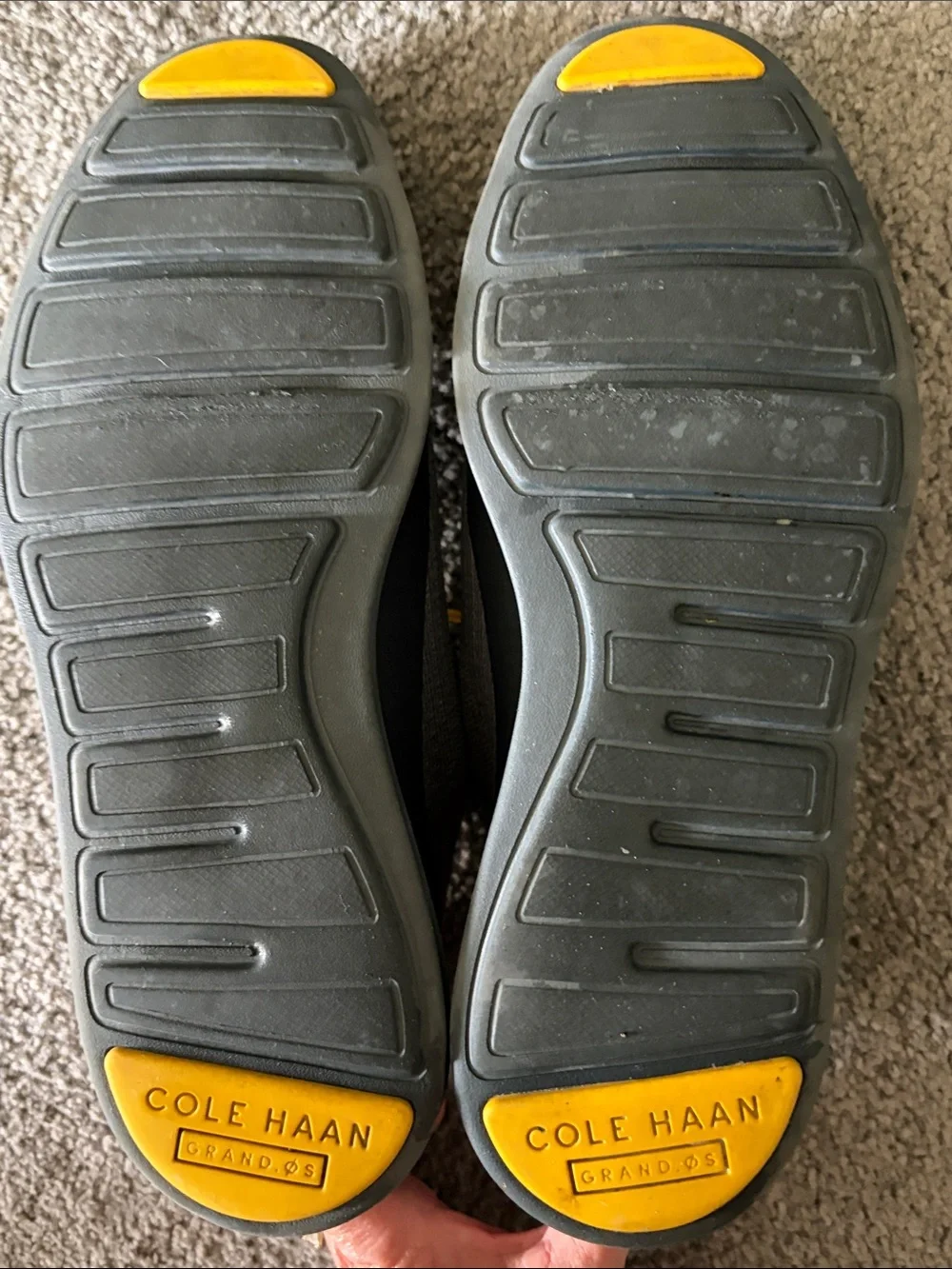 Cole Haan original grand Men's Gray Knit Lace-Up Casual Shoes with Yellow Accent